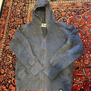 American Giant Navy Zip-Up Hoodie